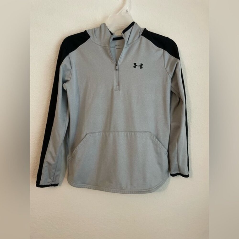 Under Armour Boy's ColdGear 1/2 Zip Pullover Light Grey Size Large